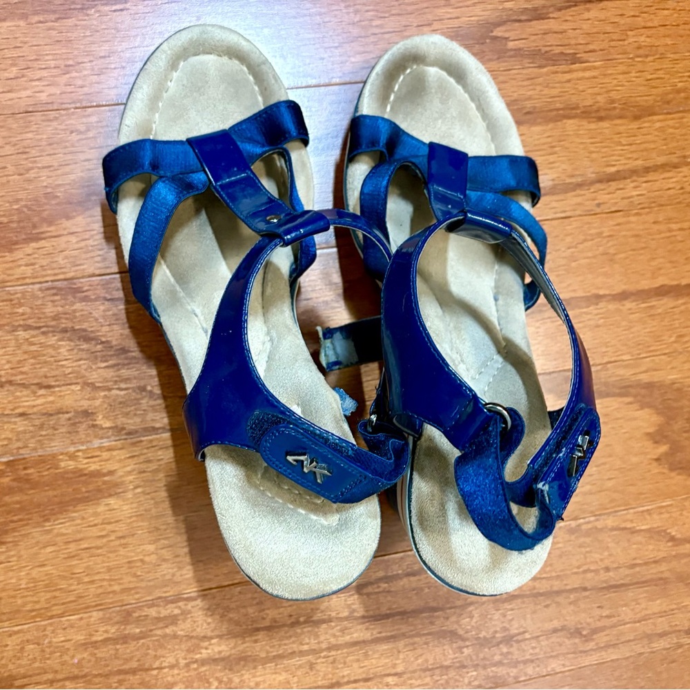 Michael Kora  Blue Women's Wedge Sandals